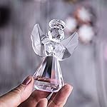 HDCRYSTALGIFTS 3inch Crystal Guardian Angel Figurine Paperweight Decor Glass Angel Statue Ornaments Art Collectible Gift for Women (Clear) - Image 4