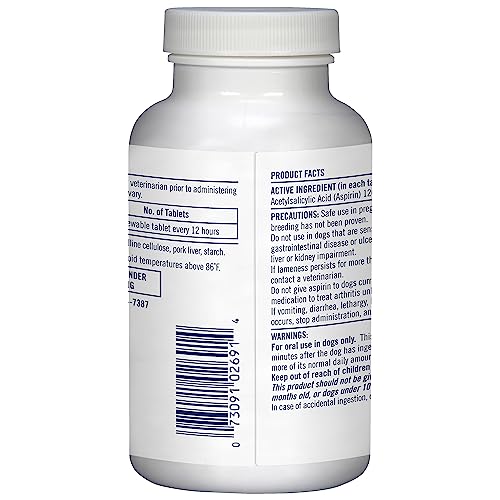 PetArmor Aspirin for Small Dogs, Fast Acting Anti-Inflammatory and Pain Relief For Dogs, Vet-Quality Joint Support and Pain Meds for Dogs, 75 Liver Flavored Tablets