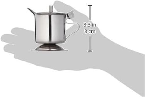 Miniatura 6 de -Juego de 2 cremas con pies de acero inoxidable de 5 onzas - para servir leche, café, crema, jarabe de arce, máquina de café expreso de azúcar para