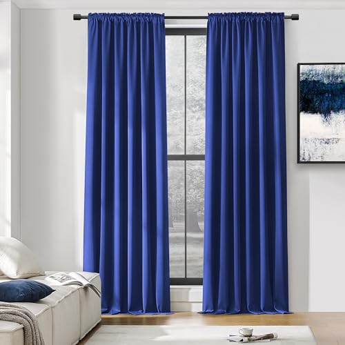 DONREN 2 Panels Royal Blue Blackout Curtain Panels
