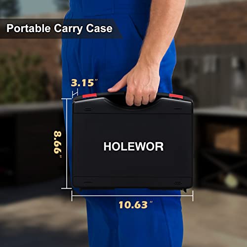 HOLEWOR Gun Cleaning Kit, Rifle Cleaning Kit Portable Carry Case Universal Handgun Cleaning Kits for All Guns with Brush, Patches, Rods, Mops, Jags