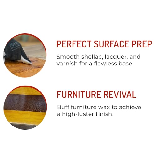 Image of Hi-Tech 000 Extra Fine Steel Wool Pads (16 Pack) - Ultra-Fine Scratch-Free Surface Prep, Waterless Window Cleaning, Polishing, Finishing & Woodworking Abrasive