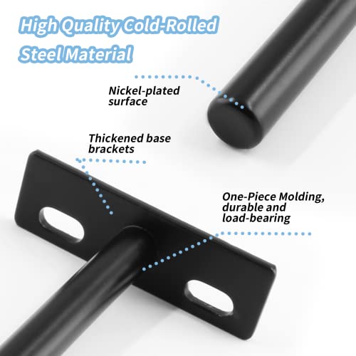 Auvotuis 4 Pcs Floating Shelf Brackets 3 Inch Heavy Duty Blind Shelf Supports Matte Black Solid Steel Hidden Wall Shelf Brackets For Floating Wood Shelves (With Screws And Wall Plugs) #TOP2