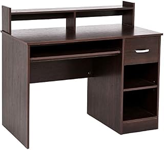 Rockpoint Portimo Compact Desk with Keyboard Tray, Cherry Brown