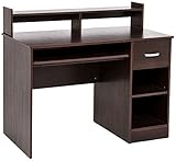 ROCKPOINT Axess Computer Desk with Keyboard Tray, Royal Cherry