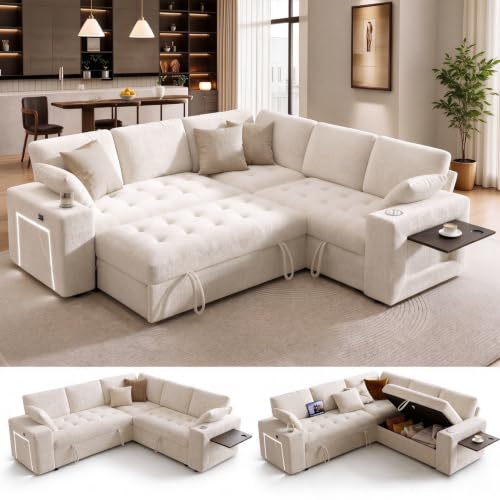 Vipbear 86" Beige 5-Seater Sectional