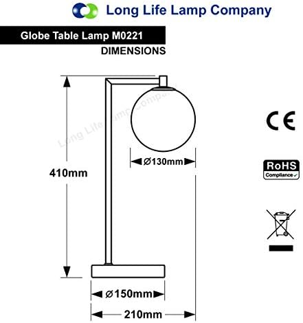 Modern Retro Opaque Globe Table Lamp Black Desk Lamp and Bedside Light M0221-F