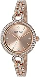 Ellen Tracy Womens Rhinestone Links Rose Tone Mini Watch One Size Rose Gold
