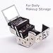 Joligrace Makeup Train Case Small Jewelry Box Mini for Girls Kids Hair Accessories Cosmetic Storage Trays with Mirror and Lock Owl Black