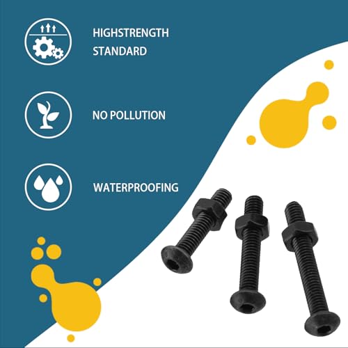 woshilaoDS 320 Pcs M5 Nuts and Bolts Set, M5 Bolts and Nuts Set, Round Head Hexagon Socket Screws Sets, Hex Machine Screws - Image 4