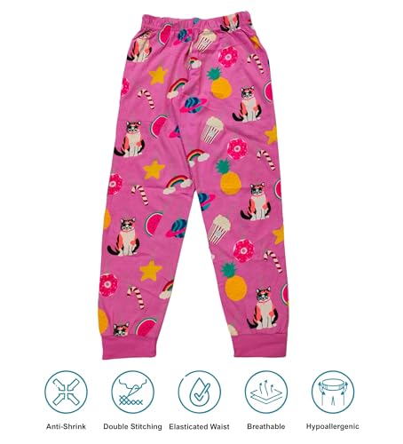 Image of Hestia | H.NSG.N.1 | Kids Girls Nightwear | Sleepwear | Cotton |Trouser Full Sleeves Tshirt | Elastic Waist |Night Dress with Pyjama Tshirts for Girls|All Over Horse Printed |Blue Color 4-6Yrs |Set 1