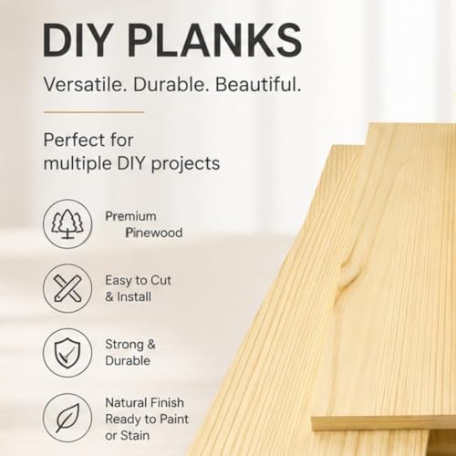 Image of Wooden Planks for Funiture and DIY Projects | Pinewood Planks for Crafting and Arts pack of Two