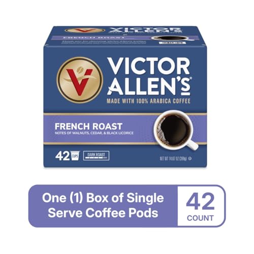Image of Victor Allen's Coffee French Roast, Dark Roast, 42 Count, Single Serve Coffee Pods for Keurig K-Cup Brewers
