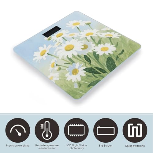 Báscula Digital de Baño Daisy de Vidrio Templado miniatura 3