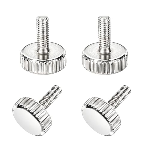 BOLTALIVON 8Pcs M3x8mm Knurled Thumb Screw Metal Thumbscrews Silver