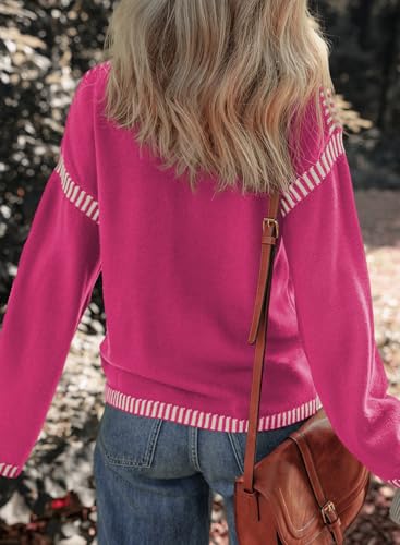 Image of Dokotoo Sweaters for Women Oversized Crewneck Long Sleeve Knit Sweater Tops