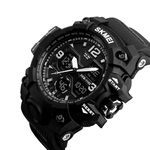 SKMEI Men's Sports Watch, Large Face Waterproof Dual Time Stopwatch Alarm LED Back Light Count Down Wrist Watch3