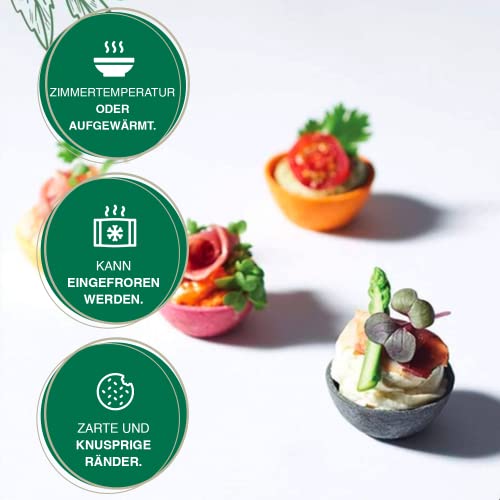 CROC’IN - Teigschälchen zum Bestücken Fuchsia - Tarteboden für süße Stückchen oder herzhafte Aperitifhäppchen - Handwerklich hergestellt & Vegan - 24 Stück