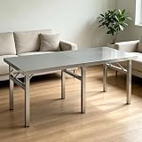 Tavolo da Lavoro Pieghevole in Metallo per Soggiorno, Tavolo Multiuso, banco da Lavoro per Cucina, Ristorante, Hotel, Garage, Magazzino, casa (180x50x75 cm)