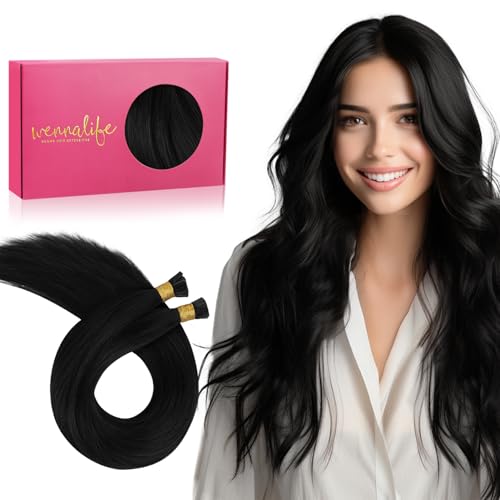 Wennalife WENNALIFE I Tip Hair Extensions Real Human Hair, 100g 200s 16 Inch Jet Black Remy Itip Human Hair Extensions Invisible Itips Straight I Tips Cold Fusion Extensions sold by Wennalife - Amazon Seller - HK