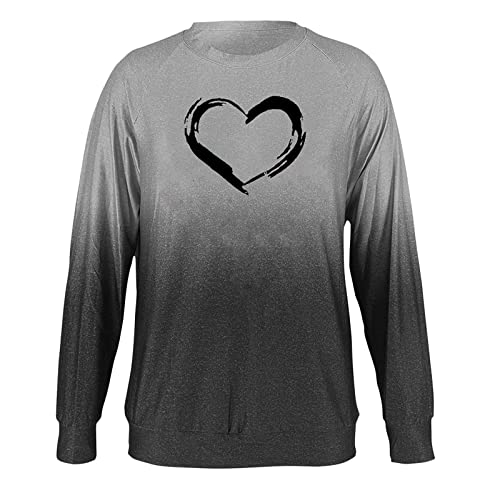 Sweatshirt For Women,Casual Cute Printed Graphic Crewneck Tops Long Sleeve Color Block Shirt Soft Lightweight Loose Blouse Tops #TOP4