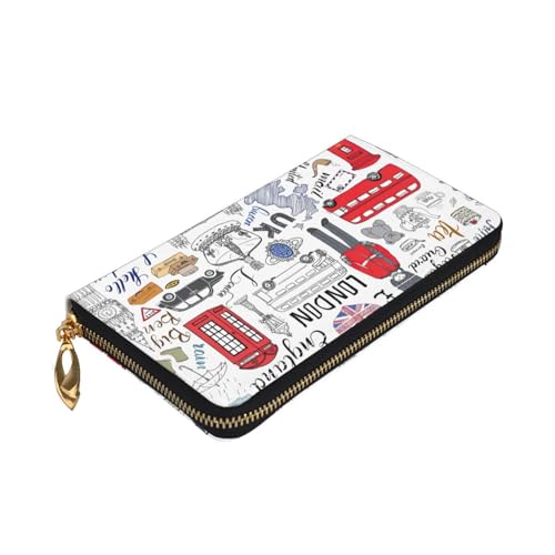 Portefeuille en cuir RFID I Love London zippé mixte