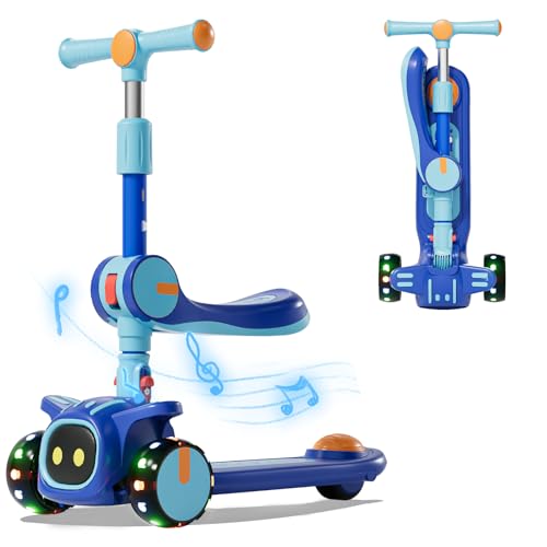 3 Wheel Scooter for Kids - Foldable & Unbreakable, 2-in-1 Kick Scooter with...