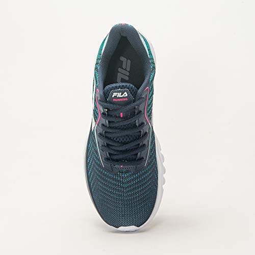 Tênis Fila Squall, Feminino, Azul/Marinho/Rosa Flúor, 36