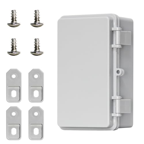 Waterproof Junction Box - Outdoor Electrical Box, Impact Resistant Weatherproof Electrical Enclosure, Ideal for Garden, Garage, Solar and Marine Applications Gray Cover(6.5"x3.7"x2.6")