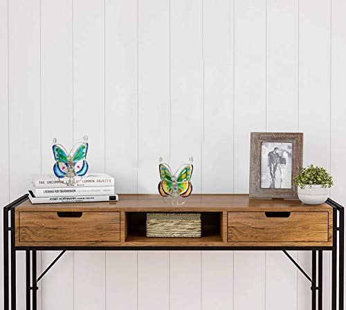 Borboleta decoração de arte para casa, enfeite de borboleta de vidro de metal, decoração de borbolet