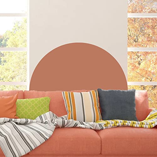 Half Circle Boho Headboard Decal - Semicircle Boho Wall Decor Sticker, Boho Wall Decals For Bedroom Living Room Bed, Removable Arch Mural Stickers Hotel Corridor Decoration, 66.14”X33.07”(Terracotta) #TOP4