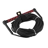 Aymzbd Wake Board Water Ski Rope, Wakeboard Tow Rope with Handle Grip, Lightweight 23M Wakeboard for Water Skis, Black Rope