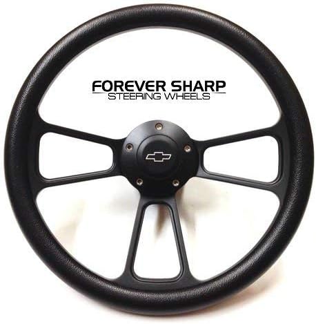 Billet Muscle Steering Wheel Compatible with Chevy Gm 95-01 Set W/Chevy Engraved Horn GMC TRUCK