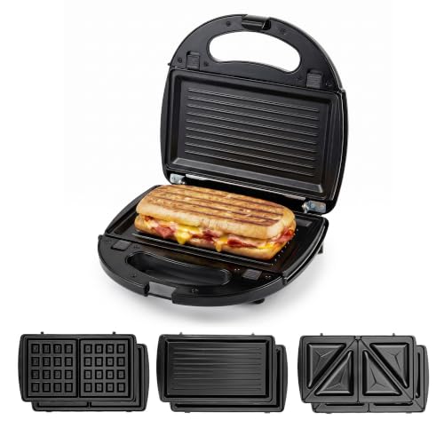 OVENTE 3-in-1 Sandwich, Panini and Waffle Maker