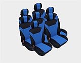 7x Sitze Sitzbezüge Schonbezüge Schwarz Blau für MPV VW TOURAN SHARAN FORD GALAXY 1995-2006 MPV CITROEN C4 GRAND PICASSO C8 EVASION FIAT ULYSSE LANCIA PHEDRA ZETA OPEL SINTRA ZAFIRA A PEUGEOT 307SW 806 807 RENAULT ESPACE II