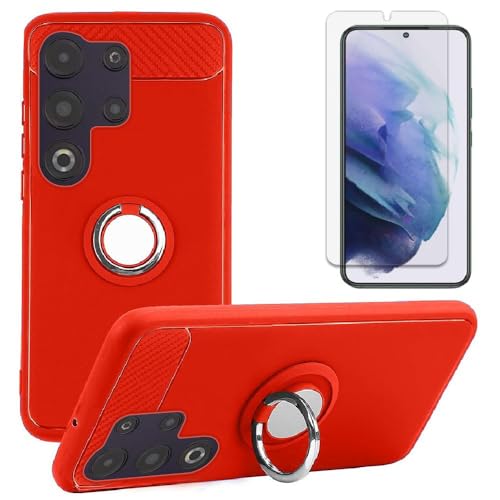 HANAIETTE Nuu N30 Cell Phone Case and Screen Protector, [Magnetic Car Mount] TPU Cover Case and Screen Protector for Nuu N30 (Red)