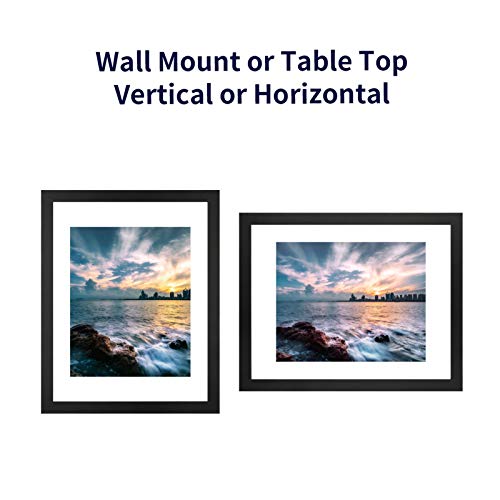 One Wall 11X14 Inch Floating Frame, Black Wood Double Glass Float Picture Frame Display 11X14/8X10/5X7 Inch Photos Or Plant Or Petal Specimens For Wall And Tabletop - Mounting Accessories Included #TOP2