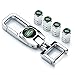 Portachiavi per auto in metallo e Tappini gomme auto combinato compatibile con Land Rover LR2 LR3 LR4 Range Rover Sport Defender Discovery Sport LR4 Land Cruiser tappi valvole pneumatici auto,Argento
