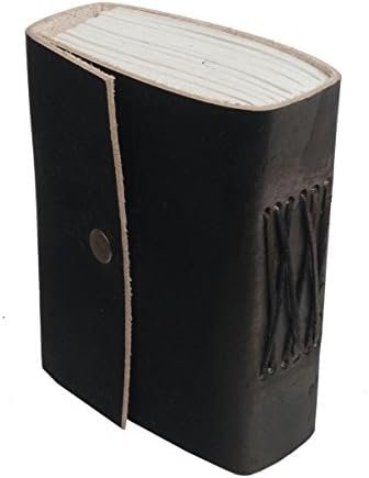 Handmade Paper MINI POCKET Leather Diary Journal, Black, Perfect Christmas Gifts/Thanksgiving Gifts