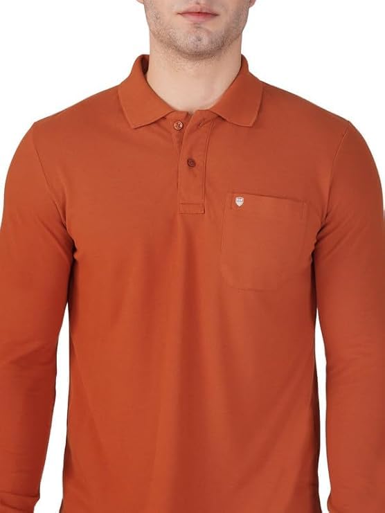 Image of PRORIDERS Men's Cotton-Rich Full-Sleeve Polo T-Shirt with Pocket Premium Pique Fabric Casual & Stylish