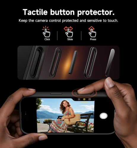 Image of SURITCH for iPhone Air Case with Camera Control Cover, Camera Slide Cover and Adjustable Kickstand, Compatible with MagSafe, Shockproof Bumper Protective Cases for iPhone 17 Air 6.5 Inch, Black