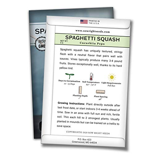 Sow Right Seeds - Spaghetti Squash Seed For Planting - Non-Gmo Heirloom Packet With Instructions To Plant A Home Vegetable Garden #TOP1