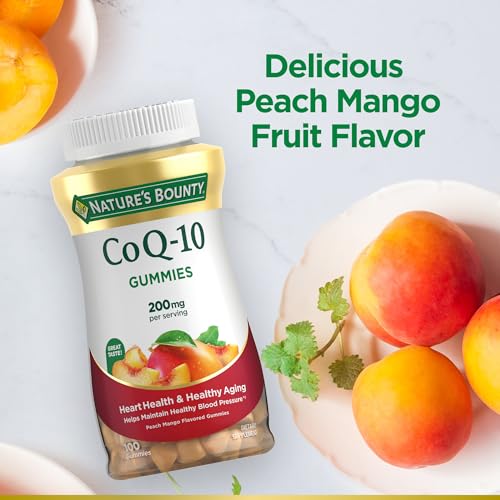 Nature's Bounty CoQ10 Gummies, Supports Heart Health, CoQ10 200mg, Peach Mango Flavor, 100 Coun (Pack of 2) - image 3