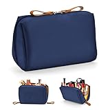 ♥Diseño único: La bolsa de maquillaje de viaje hecha de tela de poliéster impermeable de alta calidad, lavable y resistente al desgaste, la cremallera está diseñada suave y vintage, durable para usar; Suave al tacto y ligero de peso, práctico y portátil.