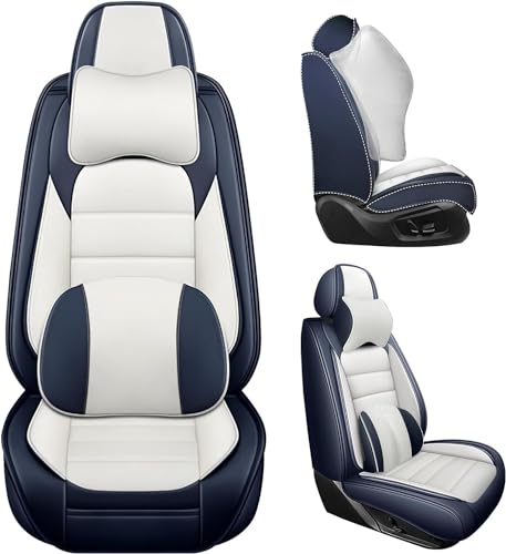 Image of Deluxe Front Covers for Volkswagen Golf SportWagen 2015-2019, Blue-White