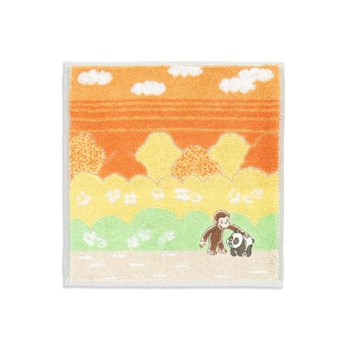 おさるのジョージ(Curious George) パンダ タオルハンカチ オレンジ 小さめ リボーンコットン フルフィーコットン 68-2280065 約20×20cm