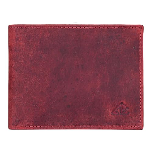ASAD Leather Bifold Wallets For Men With 2 Note Compartment, 6 Card Slots, 2 Slip Pocket & 1 ID Slot, Leather Bifold Wallets For Men, Color - Crazy Horse Bordo