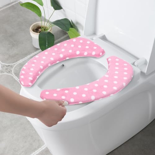 2pcs Self-Adhesive Coral Fleece Toilet Seat Cover Blue — view 7