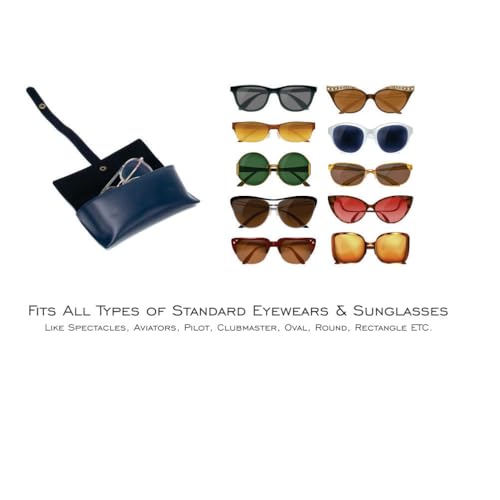 Image of AICA Personalised Name & Charm Leather Sunglass Case Cover for Men & Women | Hard Case Eyewear Cover