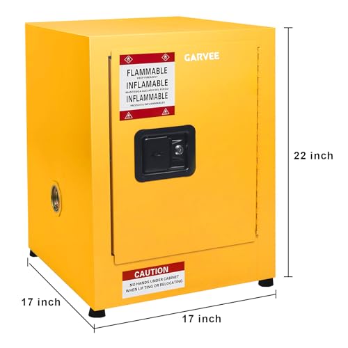 Image of Garvee 17 in x 17 in x 22 in Flammable Cabinet, Hazardous Storage Cabinet Adjustable Shelf Flammable Storage Cabinet